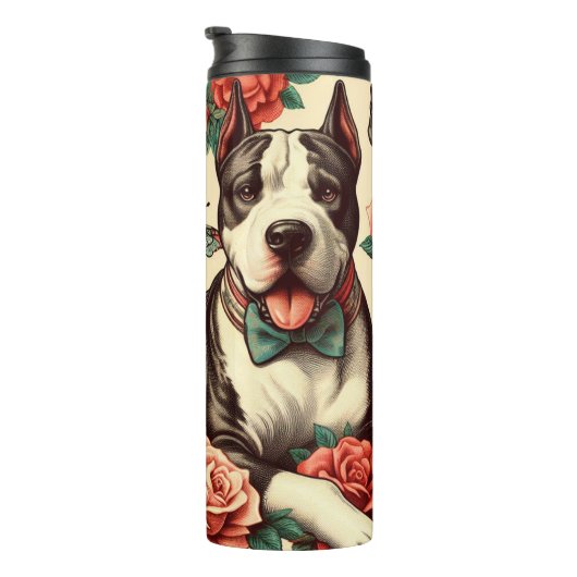 Schattigee  Amerikaanse Pit Bull Terrier Thermosbeker (Geroteerd rechts)