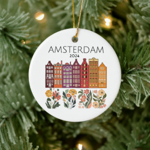Schattigee Amsterdamse Bloemengrachtenpanden Keramisch Ornament