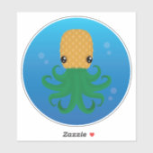 Schattigee ananas (ananas octopus) in het water sticker (Vel)