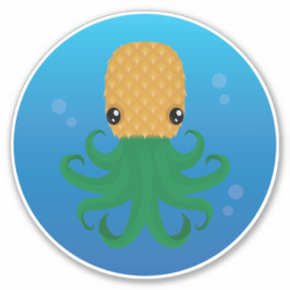 Schattigee ananas (ananas octopus) in het water sticker