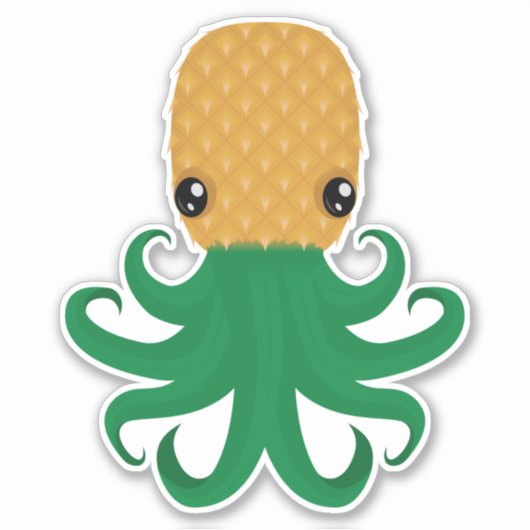 Schattigee ananas (ananasoctopus) sticker (Voorkant)