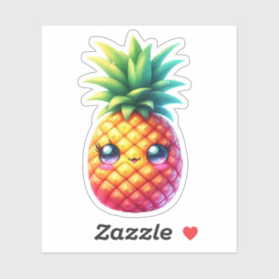 Schattigee ananas op maat gesneden vinyl Stickers