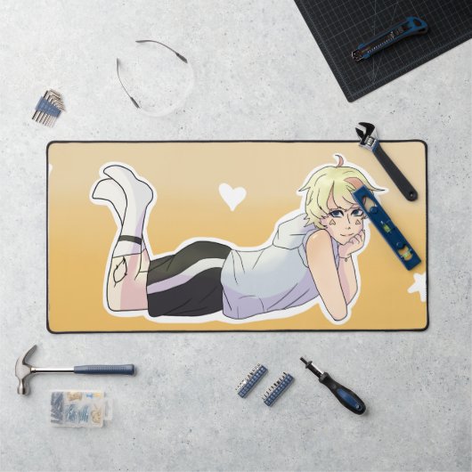 Schattigee androgyne anime karakter Muismat Mat (Werkstation)