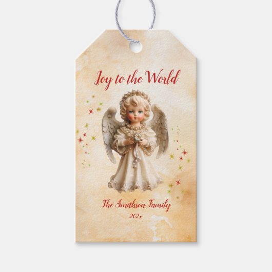 Schattigee Angel Christmas Cadeaulabel (Voorkant)