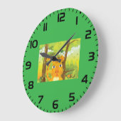 Schattigee Angry Tiger Cartoon in Oerwoud Grote Klok (Hoek)