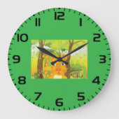 Schattigee Angry Tiger Cartoon in Oerwoud Grote Klok (Voorkant)