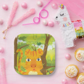 Schattigee Angry Tiger Cartoon in Oerwoud Papieren Bordje (Feest)