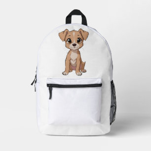Schattigee Anime Dog Illustratie met grote ogen Bedrukte Rugzak