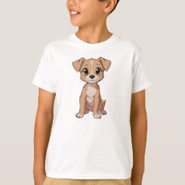 Schattigee Anime Dog Illustratie met grote ogen T-shirt