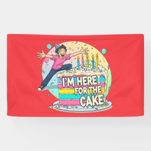 Schattigee Anime Eyes Verjaardagstaart Liefhebber Spandoek