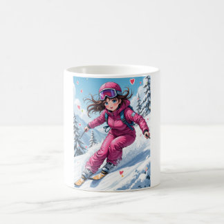 Schattigee Anime Girl Skiing | Winter Sports Koffiemok