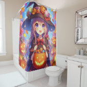 Schattigee anime Halloween Witch Douchegordijn (In situ)