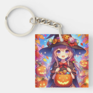 Schattigee anime Halloween Witch Sleutelhanger