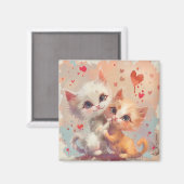 Schattigee anime katten digitale kunst magneet (Voorkant / Achterkant)