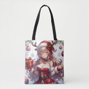 Schattigee anime kerst meisje draagtas