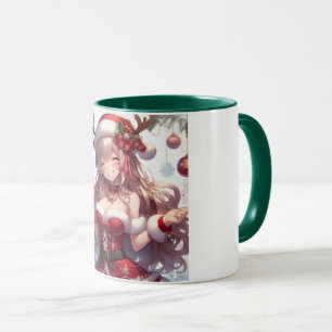 Schattigee anime kerst meisje mok