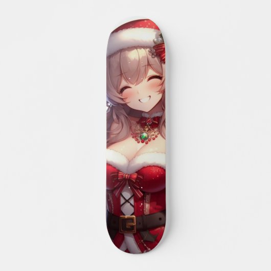 Schattigee anime kerst meisje skateboard (Voorkant)