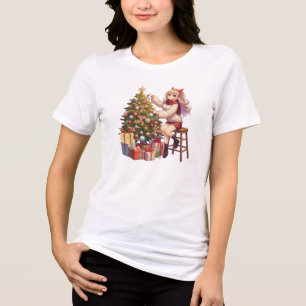 Schattigee anime meisje trimmen van de boom Tri-Blend shirt