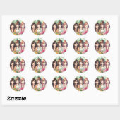 Schattigee anime meisjes ronde sticker (Vel)