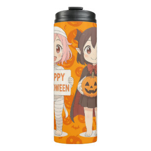 Schattigee anime mummie & vampier meisjes thermosbeker
