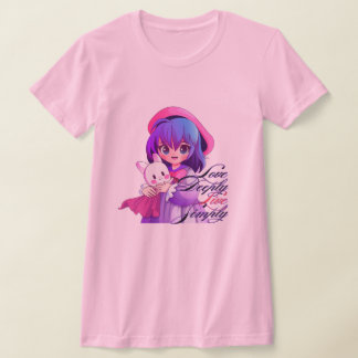 Schattigee anime roze vrouwen T-shirt