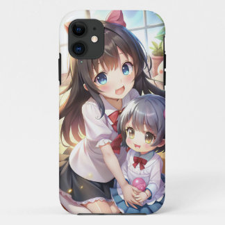 Schattigee anime zussen iPhone 11 hoesje