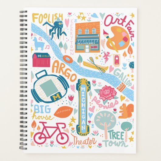 Schattigee Ann Arbor Michigan Favoriete Dingen Planner (Voorkant)