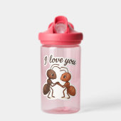 Schattigee Ant Love Sticker – Romantisch Transpara Waterfles (Voorkant)