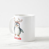 Schattigee Antlers Penguin Holiday Coffee Mok (Voorkant links)