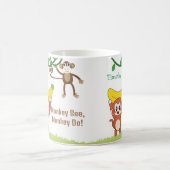 Schattigee apen met grappige gezegden aangepaste n koffiemok (Center)