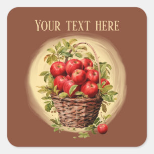 Schattigee appel fruit leveranciers liefhebbers te vierkante sticker