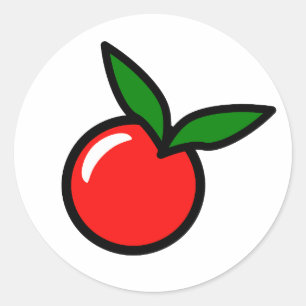 Schattigee Apple Cherry Red Fruit Fun Keuken Carto Ronde Sticker