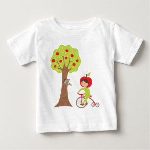 Schattigee Apple Girl Fietsen door een Apple Tree