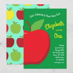 Schattigee Apple Kinder 1e verjaardag Party Fruit Kaart