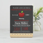Schattigee Apple Teacher Afstuderen Invitation Kaart (Staand voorkant)