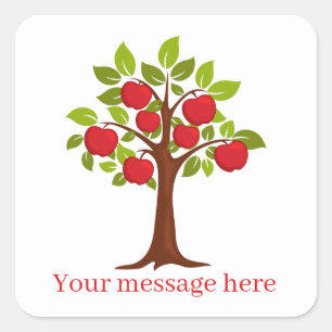 Schattigee Apple Tree Add Name-bericht Vierkante Sticker