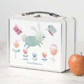 Schattigee aquarel Bunny & flowers Gepersonaliseer (In situ)