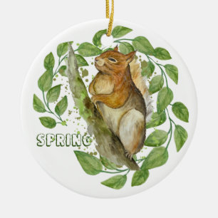 Schattigee aquarel eekhoorn keramisch ornament