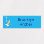 Schattigee Archerfish cartoon gepersonaliseerd Labels (Design 2)