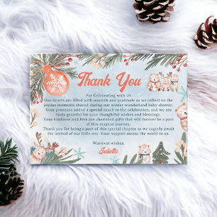 Schattigee Arctische Dieren Winter Christmas baby Bedankkaart