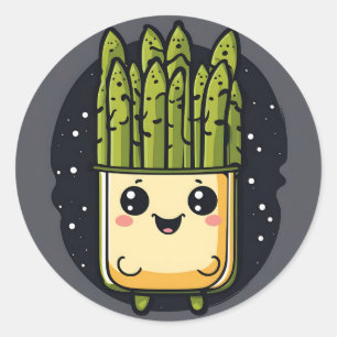 Schattigee asperge Veggie Ronde Sticker