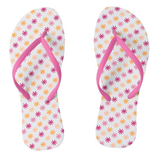 Schattigee asteriskS - Pinks en Sinaasappels Teenslippers (Voetbed)