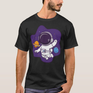 Schattigee astronaut drijft in de ruimte t-shirt