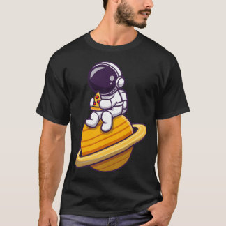 Schattigee astronaut eet pizzeria t-shirt