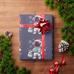 Schattigee astronaut met Pet van Kerstmis in Melkw Cadeaupapier