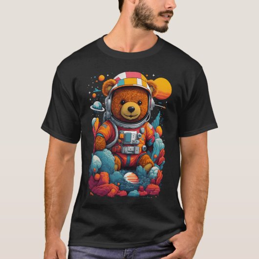 Schattigee astronaut Teddy Bear T-shirt (Voorkant)