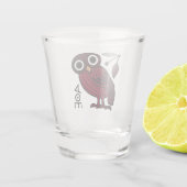 Schattigee Atheense Uil Munt Oudgrieks Shot Glas (Achterkant)