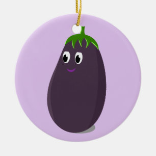 Schattigee aubergine print keramisch ornament