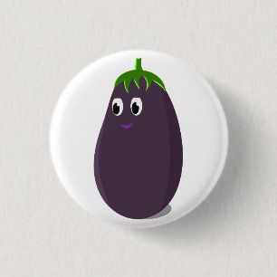 Schattigee aubergine print ronde button 3,2 cm
