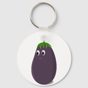 Schattigee aubergine print sleutelhanger